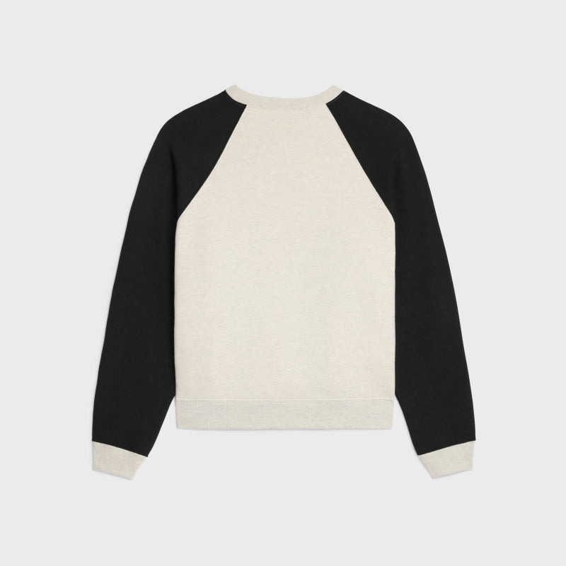 Celine Color-Block Flocked Logo Crewneck Sweatshirt – 2025FW