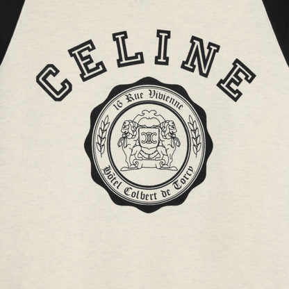 Celine Color-Block Flocked Logo Crewneck Sweatshirt – 2025FW