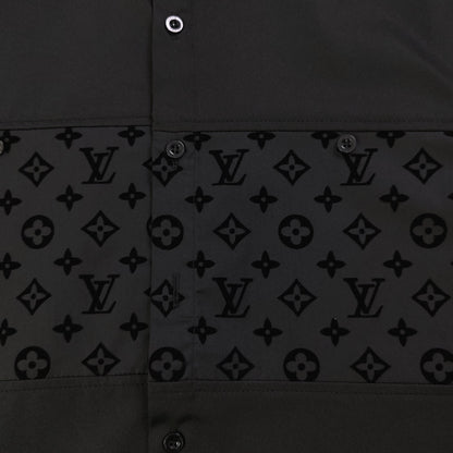 Louis Vuitton Flocked Logo Patchwork Long Sleeve Shirt – 2025 Collection