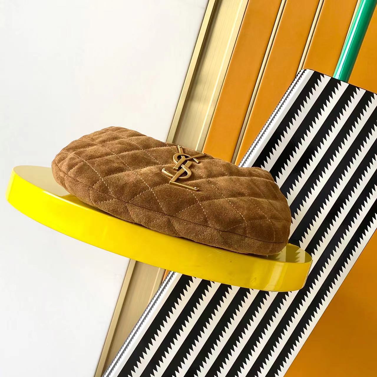 Saint Laurent ICARE Baby Lambskin Crescent Bag