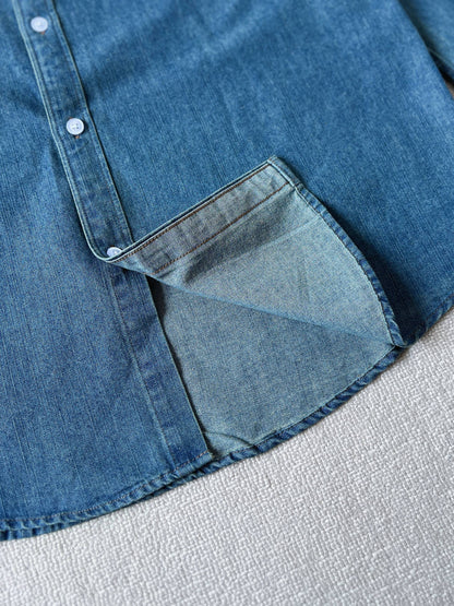Ralph Lauren Washed Denim Shirt with Embroidered Logo
