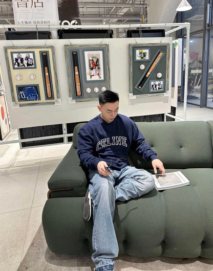 Celine Flocked Letter Pullover Sweatshirt – 2025FW