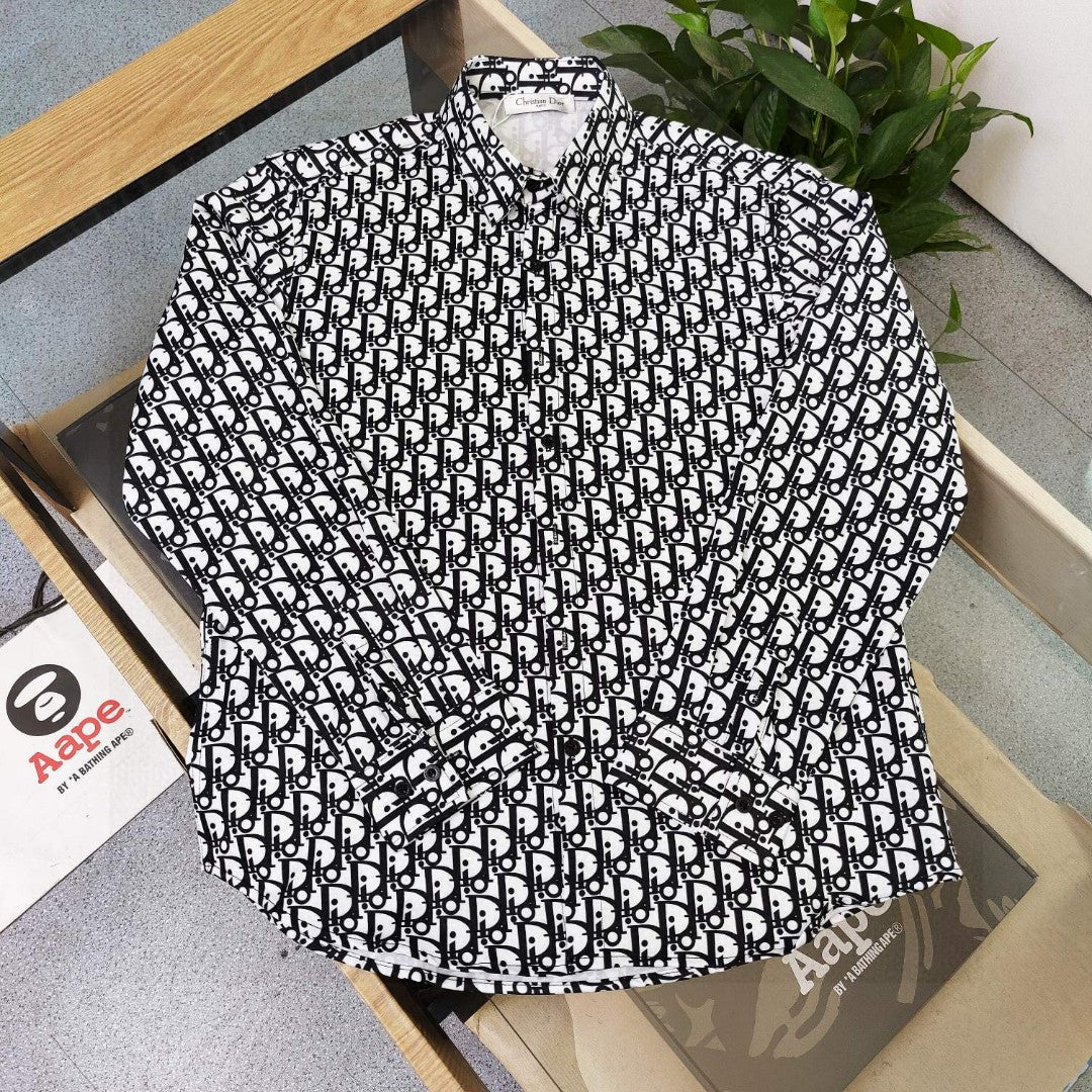 Dior Monogram Logo Casual Long-Sleeve Shirt – 2025SS