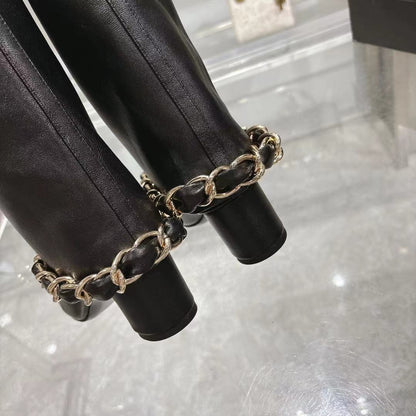 Chanel 25B Runway Chain Knee-High Boots – Autumn/Winter Collection