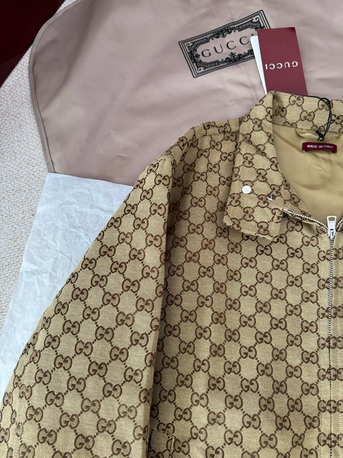 Gucci Double G Jacquard Canvas Bomber Jacket – FW25