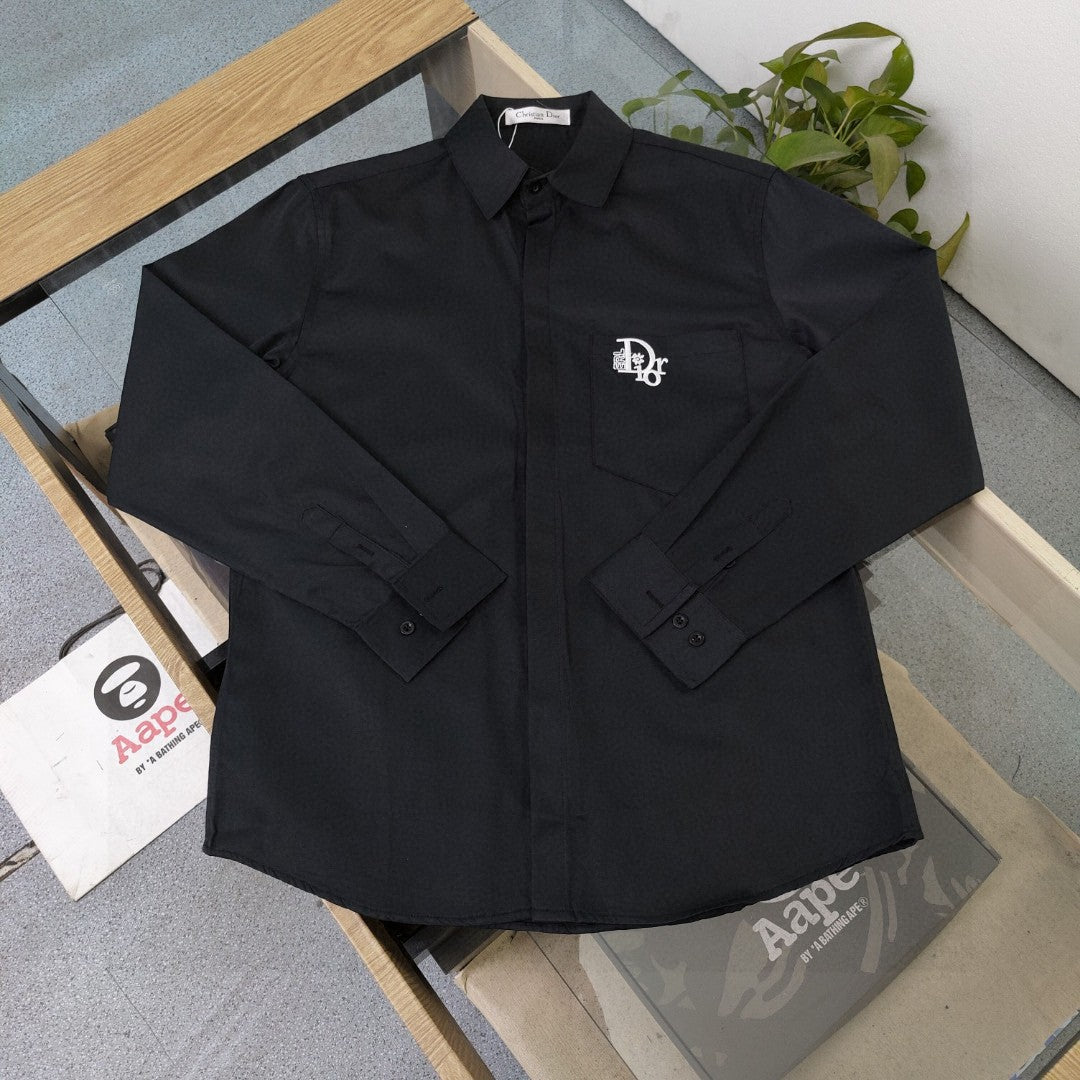 Dior Pocket Logo Embroidered Casual Shirt – 2025
