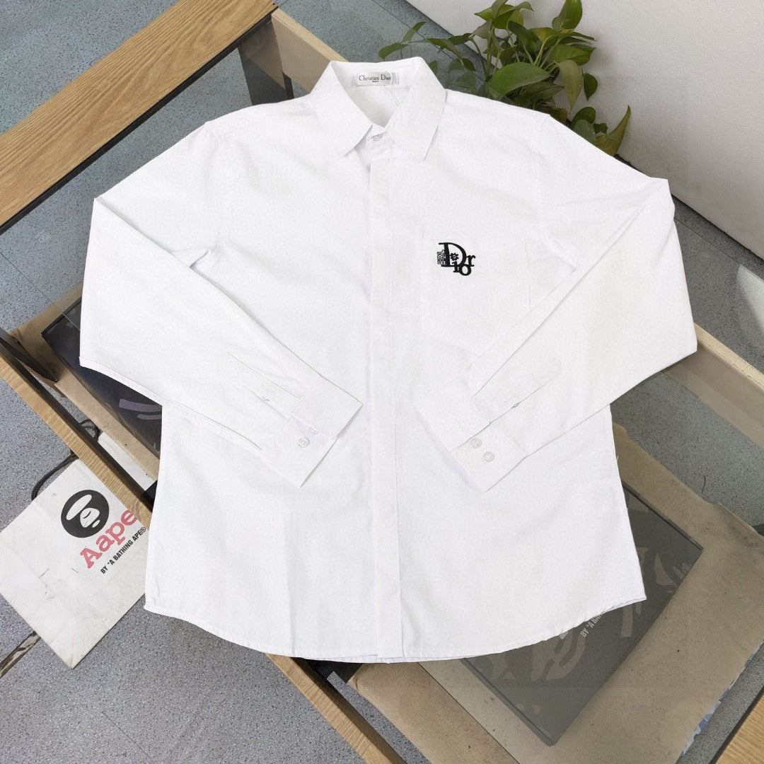 Dior Pocket Logo Embroidered Casual Shirt – 2025