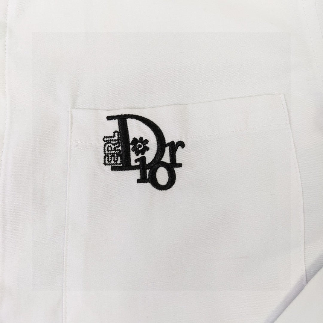 Dior Pocket Logo Embroidered Casual Shirt – 2025