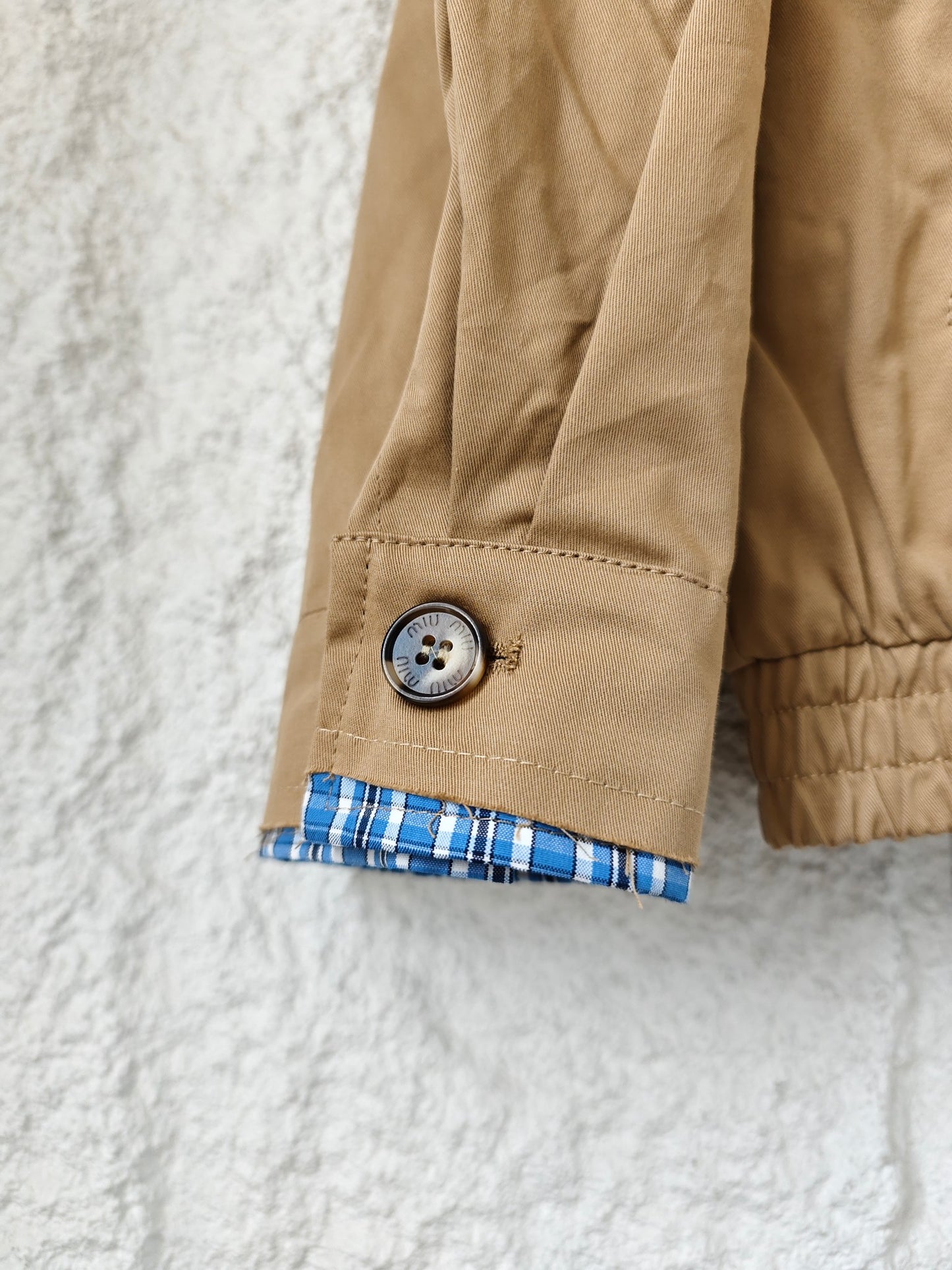 Miu Miu Plaid Patchwork Zipper Jacket – 24SS