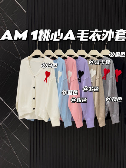 Ami Paris De Coeur Knit Cardigan