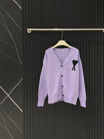 Ami Paris De Coeur Knit Cardigan