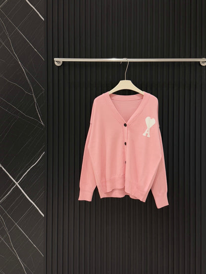 AMI Paris Heart A Knit Cardigan