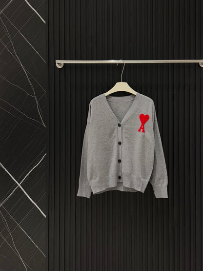 AMI Paris Heart A Knit Cardigan