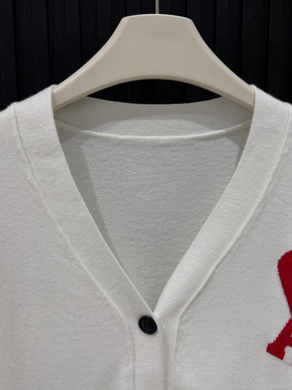 AMI Paris Heart A Knit Cardigan