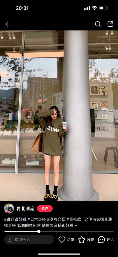 Celine Classic Embroidered Crewneck Sweater