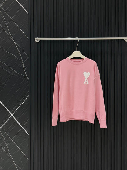 AMI Paris Heart Letter Knit Sweater