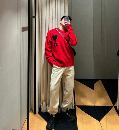 AMI Paris Heart Logo Knitted Sweater