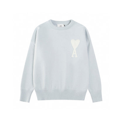AMI Paris Classic Jacquard Heart Crewneck Sweater – 2025SS
