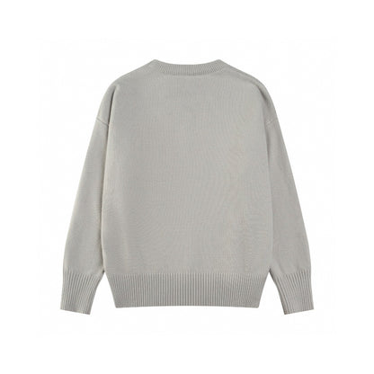 AMI Paris Classic Jacquard Heart Crewneck Sweater – 2025SS