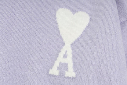 AMI Paris Classic Jacquard Heart Crewneck Sweater – 2025SS