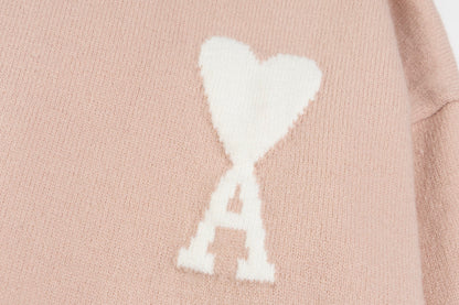 AMI Paris Classic Jacquard Heart Crewneck Sweater – 2025SS
