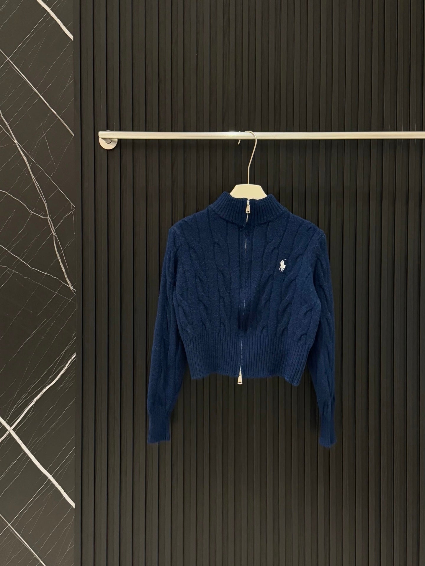 Ralph Lauren Double Zip Cable Knit Cardigan