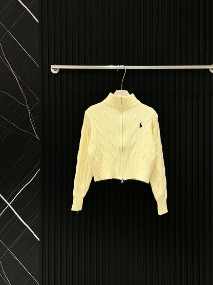 Ralph Lauren Double Zip Cable Knit Cardigan
