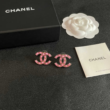 Chanel Vintage Letter Stud Earrings