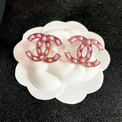 Chanel Vintage Letter Stud Earrings
