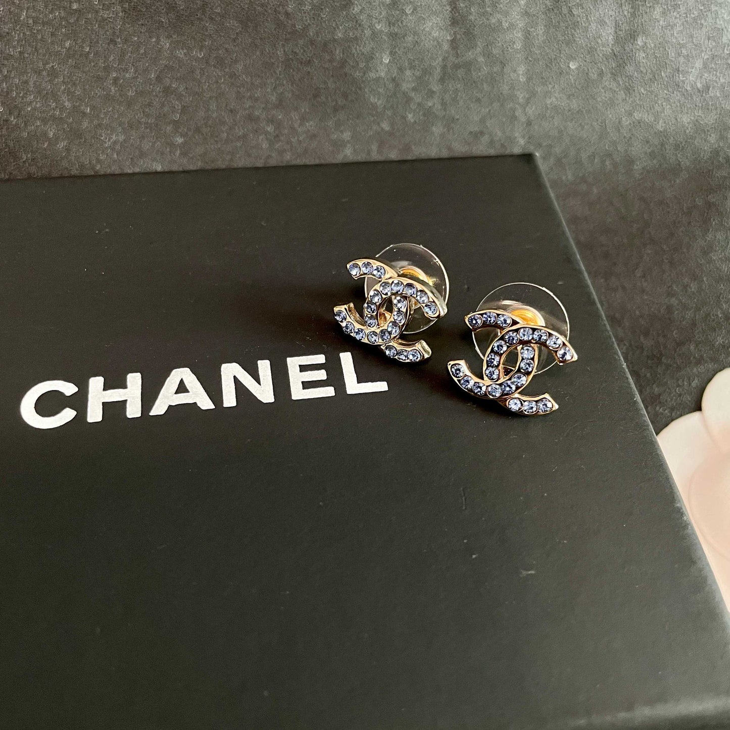 Chanel Vintage Letter Stud Earrings