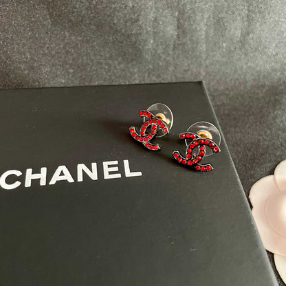 Chanel Vintage Letter Stud Earrings