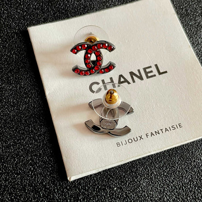 Chanel Vintage Letter Stud Earrings
