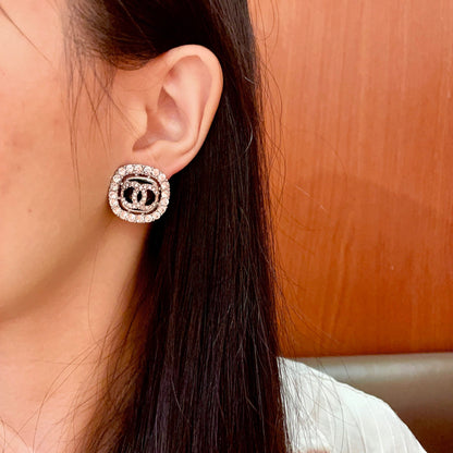 Chanel Vintage Letter Stud Earrings