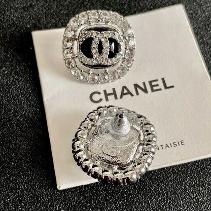 Chanel Vintage Letter Stud Earrings