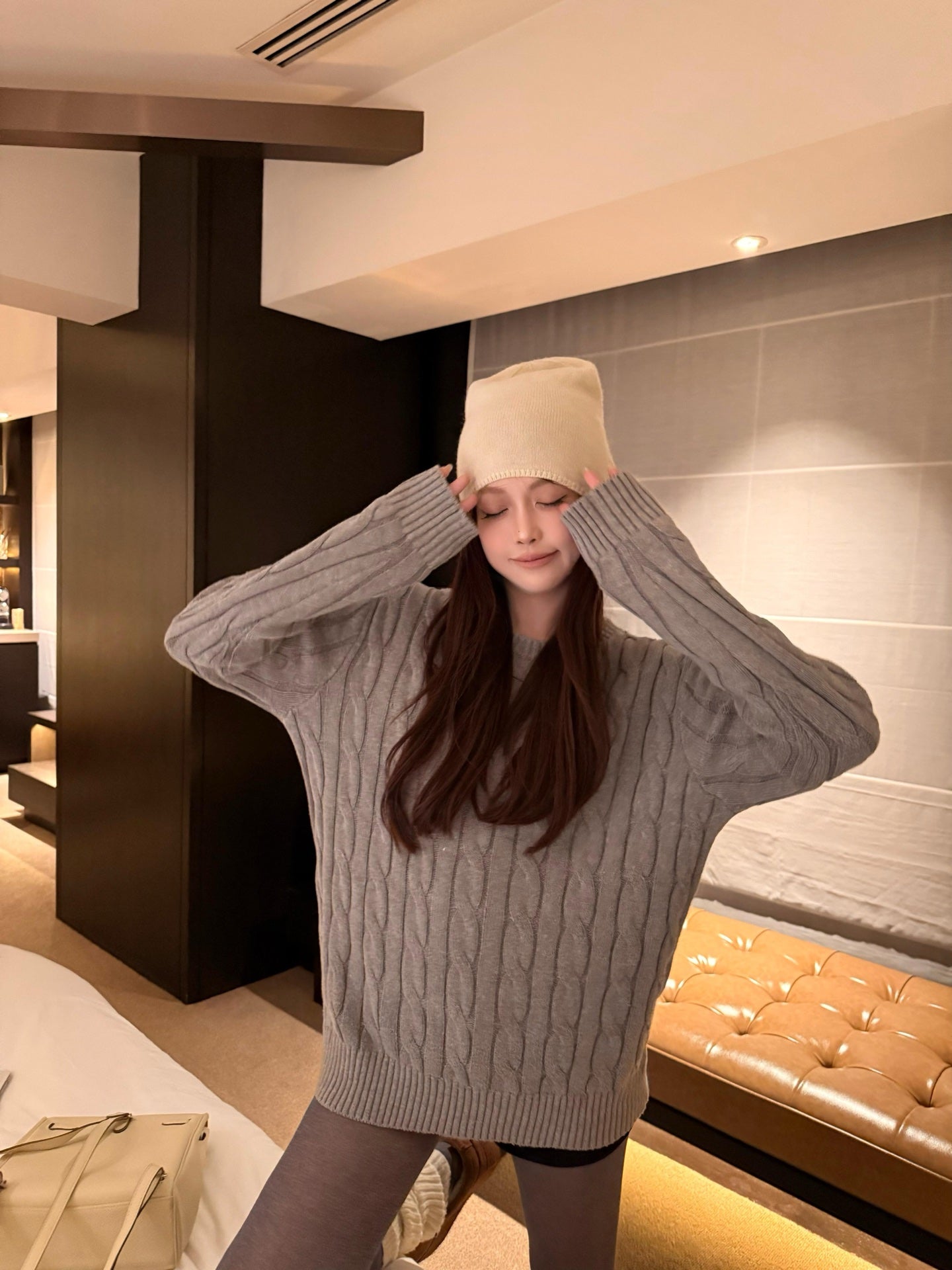 Ralph Lauren Cable Knit Polo Sweater