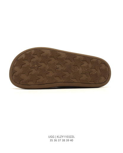 UGG Retro Color-Block Sheepskin Slippers – Autumn/Winter Collection