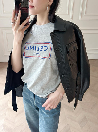 Celine Logo Print Cotton T-Shirt – Early Summer Collection – 2026SS