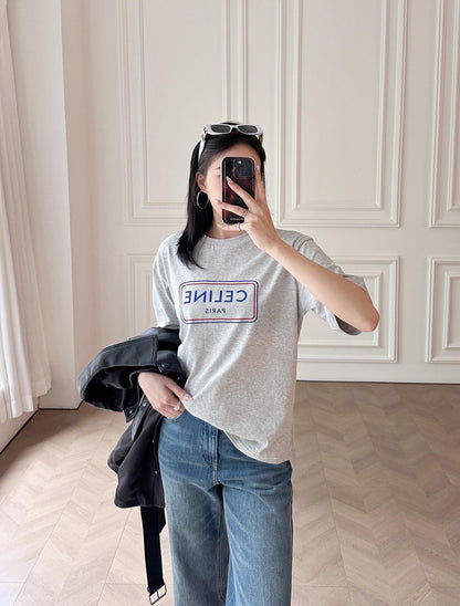Celine Logo Print Cotton T-Shirt – Early Summer Collection – 2026SS
