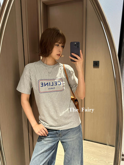 Celine Logo Print Cotton T-Shirt – Early Summer Collection – 2026SS