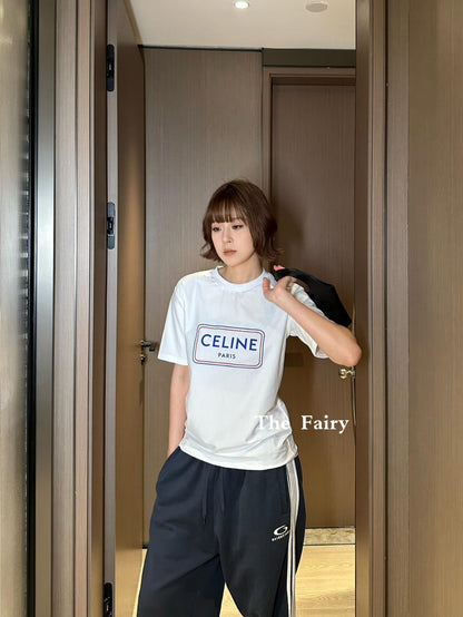 Celine Logo Print Cotton T-Shirt – Early Summer Collection – 2026SS