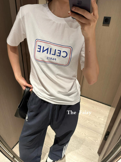 Celine Logo Print Cotton T-Shirt – Early Summer Collection – 2026SS