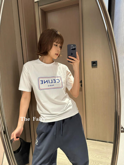 Celine Logo Print Cotton T-Shirt – Early Summer Collection – 2026SS