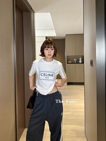 Celine Logo Print Cotton T-Shirt – Early Summer Collection – 2026SS