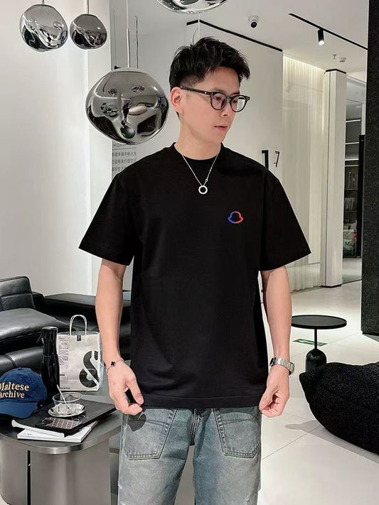 Moncler Classic Logo Embroidered Cotton T-Shirt