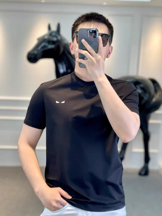 Fendi Monster Eyes Embroidered Cotton T-Shirt