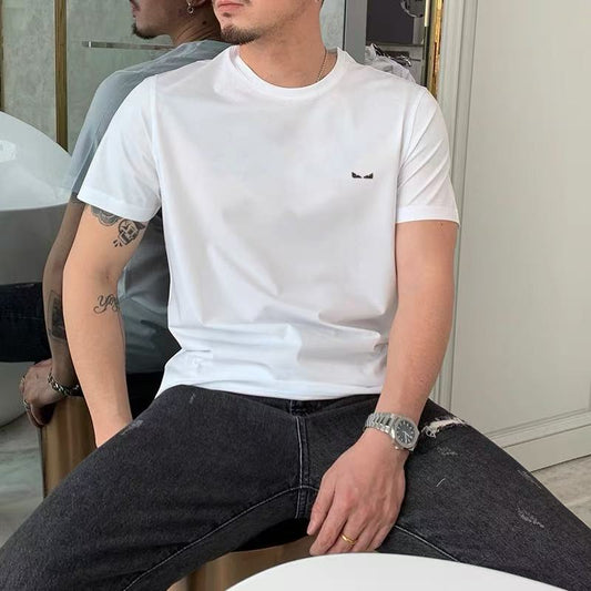 Fendi Monster Eyes Embroidered Cotton T-Shirt