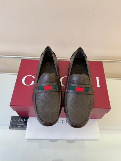 Gucci Men's Pebbled Leather and Suede Driving Shoes