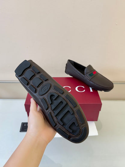 Gucci Men's Pebbled Leather and Suede Driving Shoes