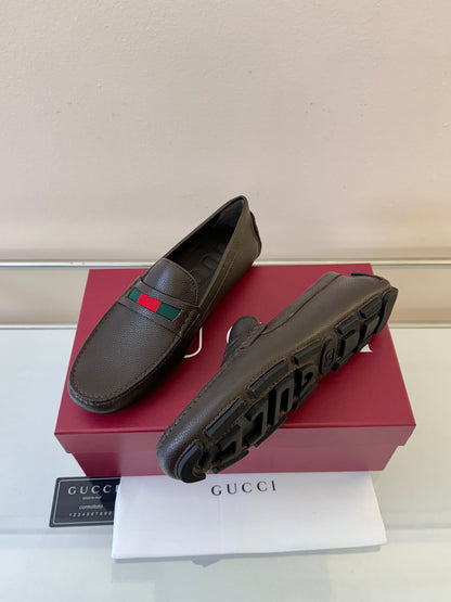 Gucci Men's Pebbled Leather and Suede Driving Shoes