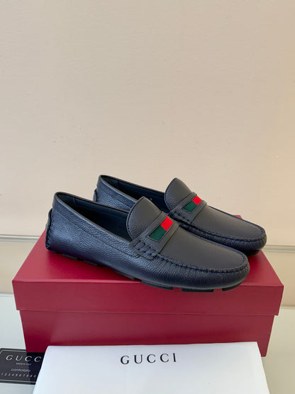 Gucci Men's Pebbled Leather and Suede Driving Shoes